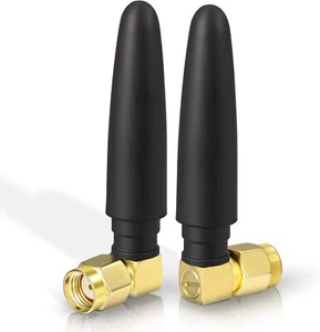 Compact WiFi Antenna 2.4GHz 5GHz Dual Band RP-SMA Bluetooth Antennae Right An... - Picture 1 of 6