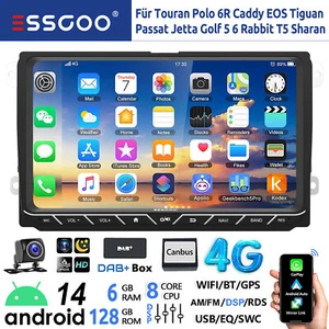 DAB+ Android14 6+128G Carplay Autoradio GPS 4G Für VW GOLF 5 6 Touran Caddy Polo - Bild 1 von 15