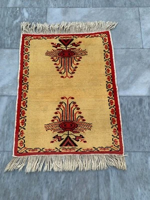 Vintage Afghan Handmade Oushak Design Medallion Bukhara Home Décor Rug 69x55 cm - Image 1 of 4