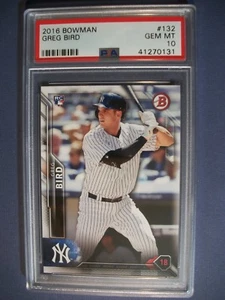 GREG BIRD 2016 Bowman #132 PSA GEM MINT 10 Yanks RC - Picture 1 of 1