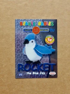 Ty Beanie Babies Collector Card - ROCKET The Blue Jay - Blue - 4202 Series 2 EU - Picture 1 of 1