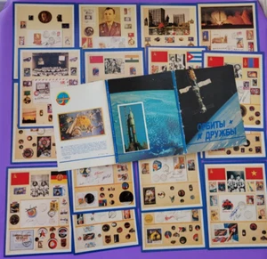 Cosmos USSR Cosmonauts Rockets Soviet Satellites postcard set 18pcs - Picture 1 of 17