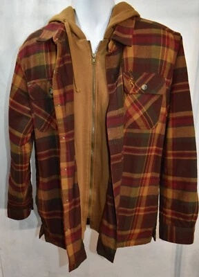 Legendary Whitetails Plaid Flannel  Hooded Shirt  Shacket Sz  Large Men's - Image 1 of 4