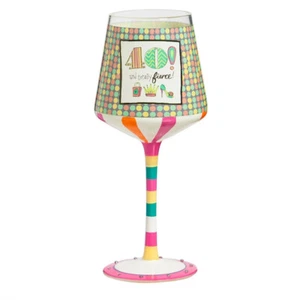 40th Birthday Hand Painted Wine Glass - 12 oz - 3HWG140 - Picture 1 of 1