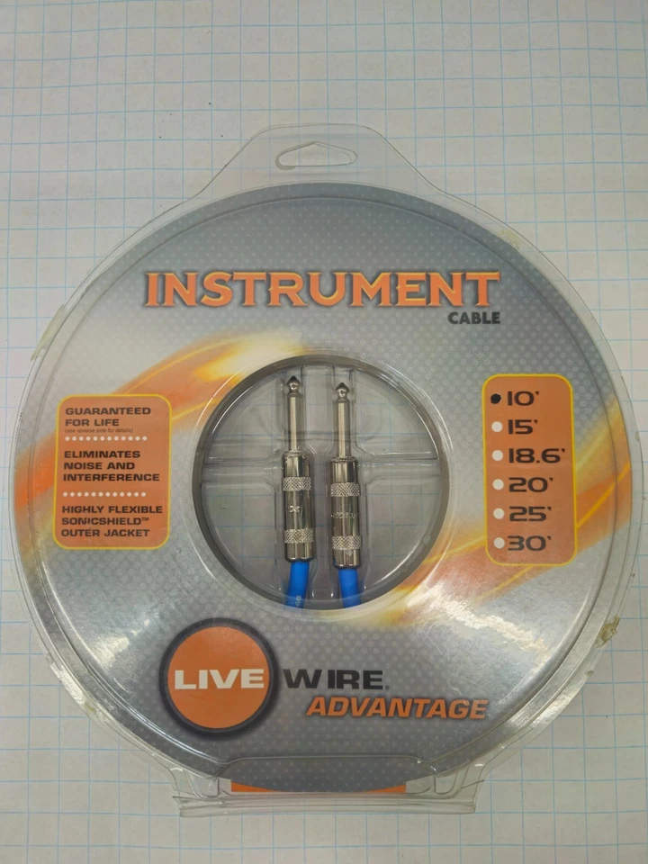 LIVEWIRE ADVANTAGE INSTRUMENT CABLE - 10 FT. BLUE UC5-3 - Image 1 of 1