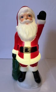11" Santa Claus Blowmold Winter Wonder Lane Decor Table Battery Operated - Picture 1 of 6