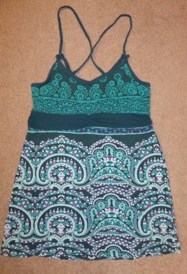 Athleta women's multi-colored floral print cotton sports bra top Sz S - Image 1 of 1