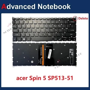 Acer Spin 5 SF114-32 SP513-51/52N SP513-53NSP SP513-52NP Black Backlit Keyboard - Picture 1 of 1
