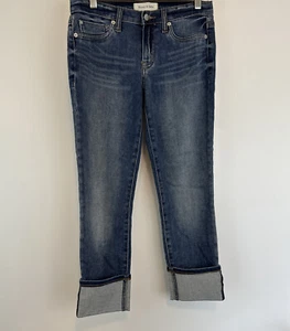Henry & Belle Cuffed Crop Jeans Straight Leg Skinny Low Rise Medium Wash Size 27 - Picture 1 of 16