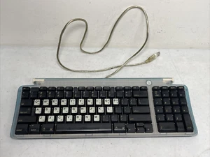Used Vintage Apple USB Wired Keyboard M2452 Blue with Korean Language Stickers - Picture 1 of 10