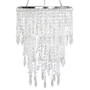 Acrylic Chandelier Shade Ceiling Light Shade Beaded Pendant Lampshade With Cryst - Picture 1 of 7