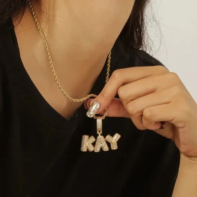 Collar Cadena Hip Hop Cualquier Nombre Personalizado Helado Nombre Collar Joyería de Moda Foto 1 de 4