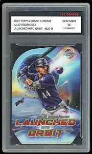 Tarjeta de Inserto Julio Rodríguez 2023 Topps Órbita Cósmica Cromo 1er Grado 10 MLB - Imagen 1 de 1
