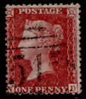 Gb Qv Sg40, 1D Rose-Red Lc14, Fine Used. Cat £10. Plate 42 Nd