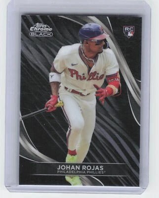 2024 Topps Chrome Black Johan Rojas #90 Base Rookie RC Phillies  - Image 1 of 2
