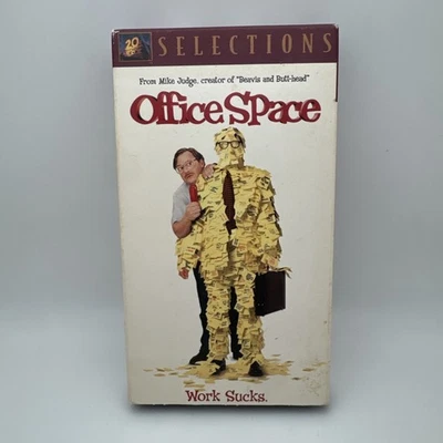 Espacio de oficina VHS Ron Livingston Jennifer Aniston 1999 Mike Judge RARO FUERA DE SERVICIO FS Foto 1 de 4