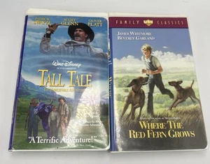 DISNEY VHS. Tall Tale & Where The Red Fern Grows  Clamshell Patrick Swayze - Picture 1 of 5