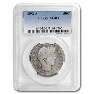 1892-S Barber Half Dollar AG-03 PCGS - Picture 1 of 3