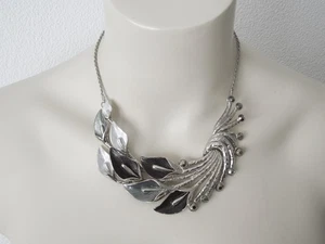 Statement Halskette Silberoptik Email Design Collier Damen 77,6 g/38,5-46,5 cm - Bild 1 von 7