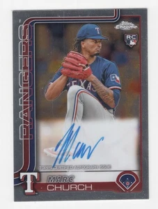 2025 TOPPS CHROME BASEBALL ROOKIE AUTOGRAPH MARC CHURCH TEXAS RANGERS - Picture 1 of 2