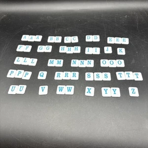 Vtg MILTON BRADLEY HANGMAN GAME PIECES Replacement BLUE letters Craft Tiles 1988 - Picture 1 of 1