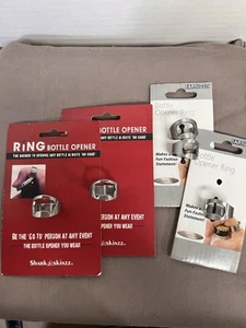 5 Silver Metal Finger Thumb Ring Beer Bottle Opener~New - Picture 1 of 4