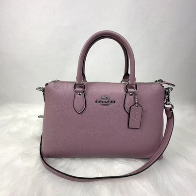 Coach Georgia Satchel Crossbody Bag In Leather/Silver/Lilac CR156 NWT - Image 1 of 4