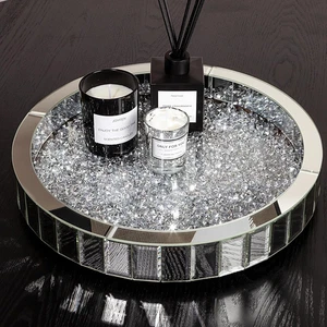30cm Spiegel-Parfüm-Tablett für Kommode Zerkleinerte Diamant Make-up-Organizer - Bild 1 von 12
