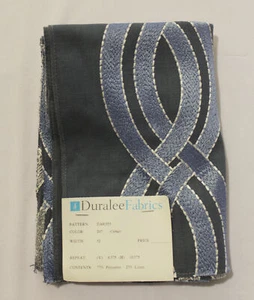 Duralee Geometric Fabric Sample DA61333-207 TM8 Cobalt NWT - Picture 1 of 3