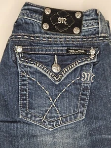 Miss Me Women's Embellished Embroidered Boot Cut Jeans JW5180B7 Size 28 - Picture 1 of 13