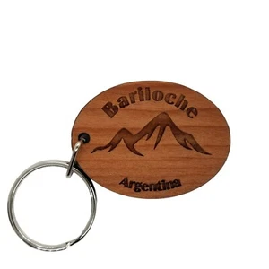 Bariloche Argentina Keychain Wood Keyring Mountain Argentina Souvenir Travel - Picture 1 of 4