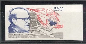 FRANCE 1988, AVIATION: MARCEL DASSAULT, JUDAICA, Scott 2087 IMPERFORATE, MNH - Picture 1 of 1