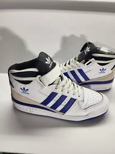 Size 8.5 - Adidas Forum Mid Core Black/Footwear White/Royal Blue 2021 used. - Picture 1 of 7