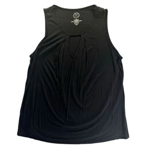 Corporate Casual Basic Women Black Keyhole Tank Top Size XL Casual Fall Layering - Picture 1 of 4