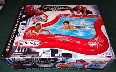 Spider-Man 3 Inflatable Pool 8 Ft x 6 Ft x`15" Deep w/ Water-Slinging Spiderman - Image 1 of 4