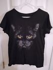 Way To Celebrate Halloween Women T-shirt Black Cat  Size L 12/14 100% Cotton