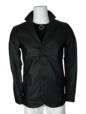 TRIPP BLACK VEGAN FAUX LEATHER SUIT GROOM GOTHIC BIKER PUNK ROCKER COAT JACKET - Image 1 of 4