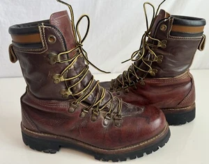 Dexter ROF Vintage Boots Brown Leather Hiking USA Mens Size 8 Lace Up Logger - Picture 1 of 10