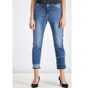 JUDY BLUE Straight Leg Fit JB8418 Tiered Ankle Hem Blue Denim Jeans 3/26 - Picture 1 of 9