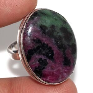 Ruby Zoisite 925 Silver Plated Gemstone Handmade Ring US 9 Exquisite Gift GW