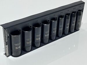 Craftsman USA GK Series 9pc SAE Deep Impact Socket Set - 3/8” Drive - Easy-Read