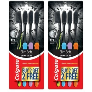Colgate Slim Soft Charcoal Toothbrush Deep Cleaning Soft Bristle Select Pack - Picture 1 of 7