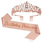 Birtay Girl Crown Princess Crown With Birtay Sash For Women 4832
