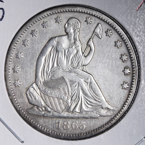 1865-S Seated Liberty Half Dollar CHOICE XF Some Luster E932 YNEB Cover