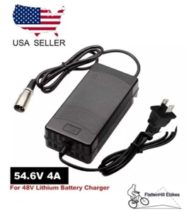 48V Electric Bike Ebike Li-ion Battery Charger 3-pin XLR Plug 54.6V 13S 4A - Picture 1 of 5