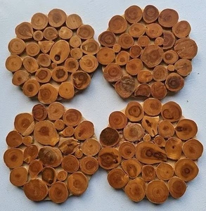 Holzuntersetzer Handarbeit 4 Stück Landhaus Landhaus Kern Rustikal  - Bild 1 von 3