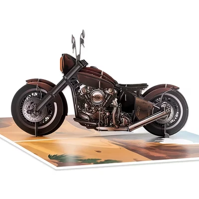 Classic Motorcycle Pop Up Card, Birthday, Christmas Gift for that daredevil - Image 1 of 4