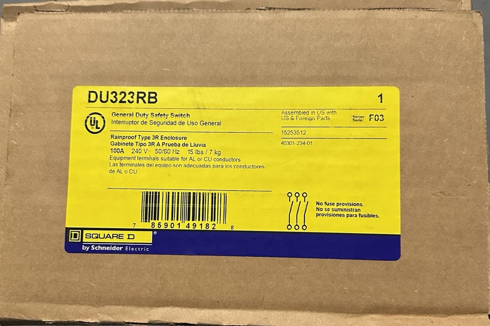 Square D DU323RB Industrial Control System