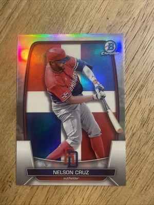 2023 Bowman Chrome WBC Flag Variations Refractor Nelson Cruz /499 Dominican - Image 1 of 3