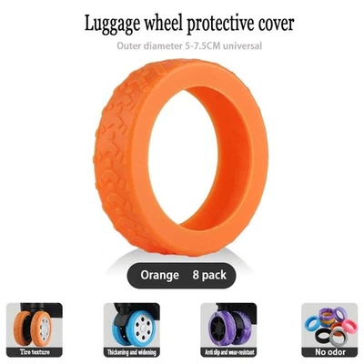 8 PIEZAS Protector de Rueda de Equipaje Reducción de Ruido Maleta Ruedas Cubierta Funda de Rueda Foto 1 de 4